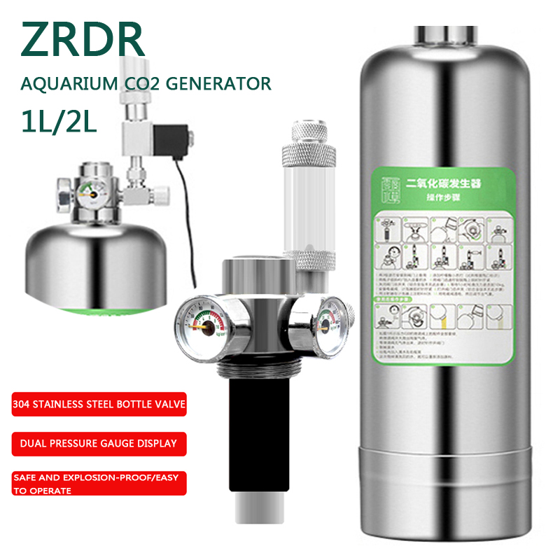 Planted Aquarium Co2 - ZRDR Aquarium CO2 Generator Dual Pressure