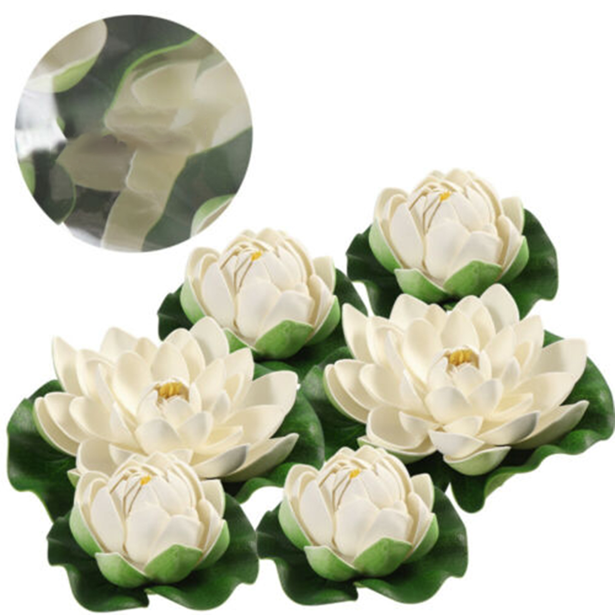 Planted Aquarium Kit - 6pcs White Artificial Lotus Simulate Plastic
