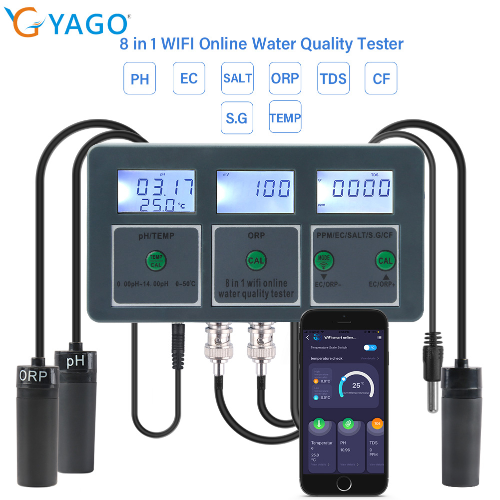 YAGO 8 in 1 WiFi Aquarium Wate - đánh giá và giá Planted Aquarium Test Kit