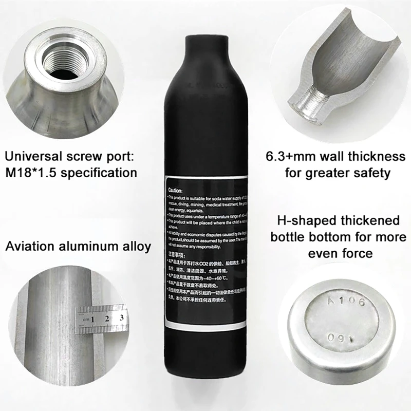 High Pressure Bottle Thread M1 - đánh giá và giá Planted Aquarium Co2